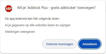 Wil je Adblock Plus toevoegen Wil je Adblock Plus toevoegen
