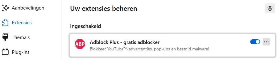 Uw extensies beheren Uw extensies beheren