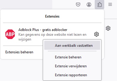 Aan werkbalk vastzetten Aan werkbalk vastzetten