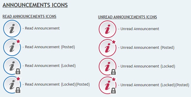 Announcements icons