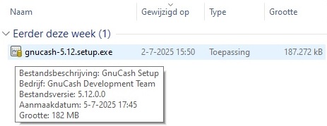 Installatiebestand GnuCash Setup