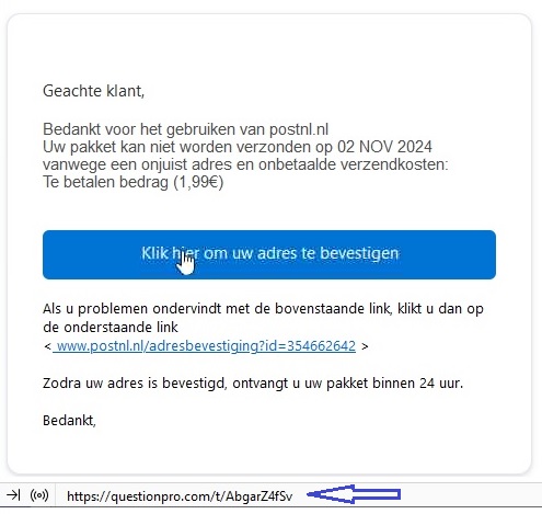 Klik hier om uw adres te bevestigen
