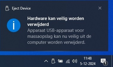 Hardware kan veilig worden verwijderd Hardware kan veilig worden verwijderd